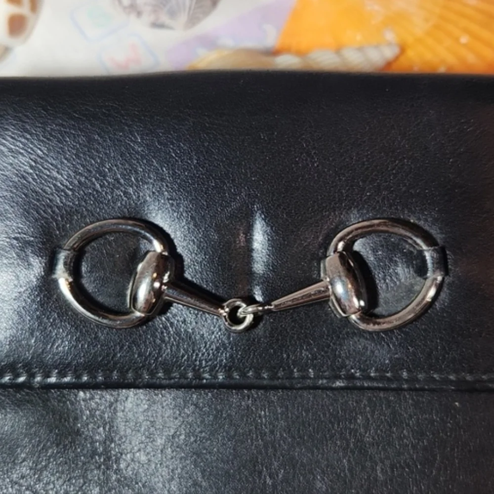 Gucci Palladium Horsebit Black Wallet - Picture 8 of 8